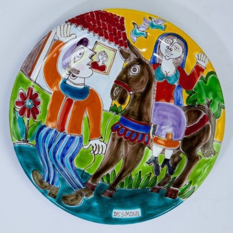 Circular Plate DS 25 cm Horseback Ride PT25DS-12