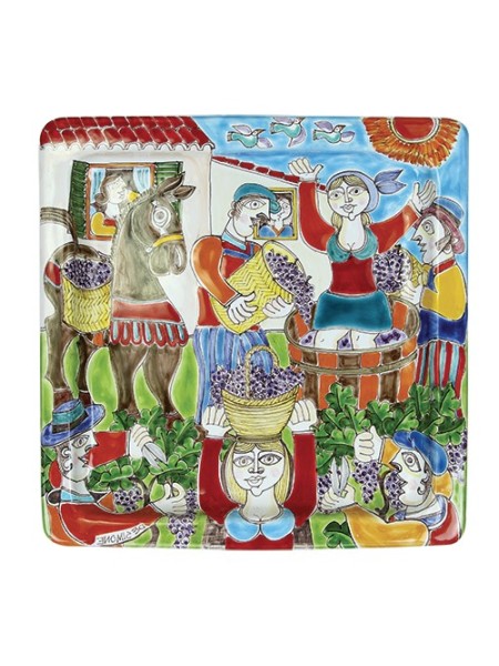 Squared Plate 37x37 DS Grape Harvest PQ37DS-7