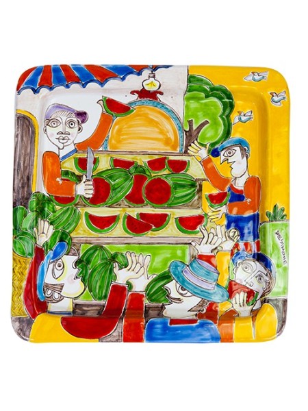 Piatto quadrato 28x28 DS Venditore di Angurie