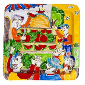 Squared Plate DS 28x28 Watermelon Seller