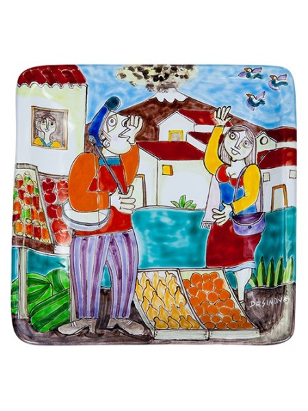 Piatto Quadrato 24x24 DS 08 Fruttivendolo