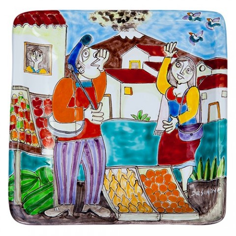 Piatto Quadrato 24x24 DS 08 Fruttivendolo