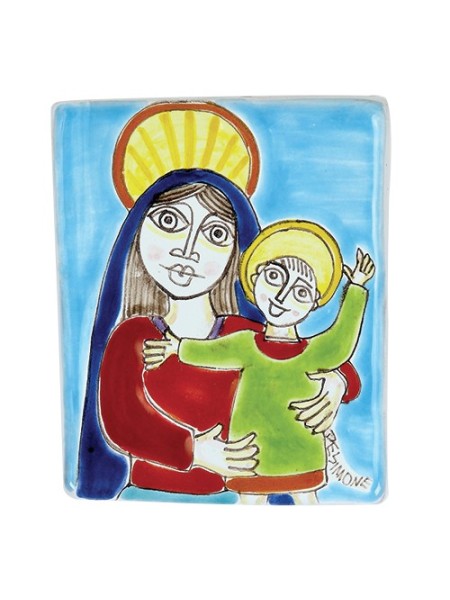 Madonna col Bambino bassorilievo ceramiche de simone MD477-4