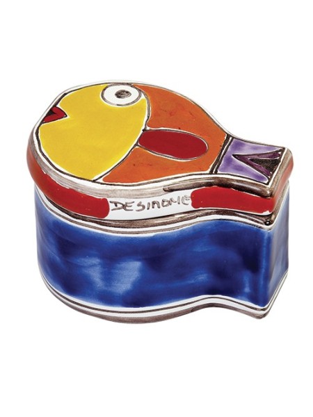 Scatola Pesce Folk SC232FK Ceramiche De Simone