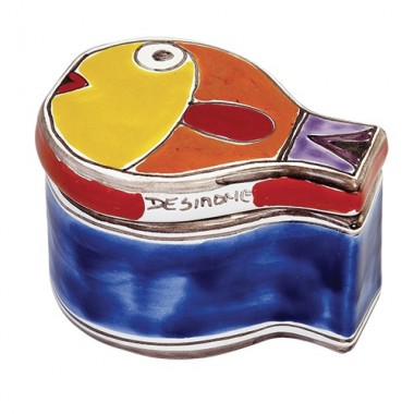 Scatola Pesce Folk SC232FK Ceramiche De Simone
