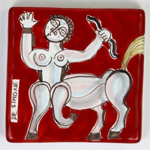 Tozzetto segno zodiacale Sagittario ceramiche de simone