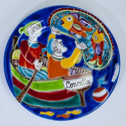 Circular Plate DS 25 cm PT25DS-20 Fishermen