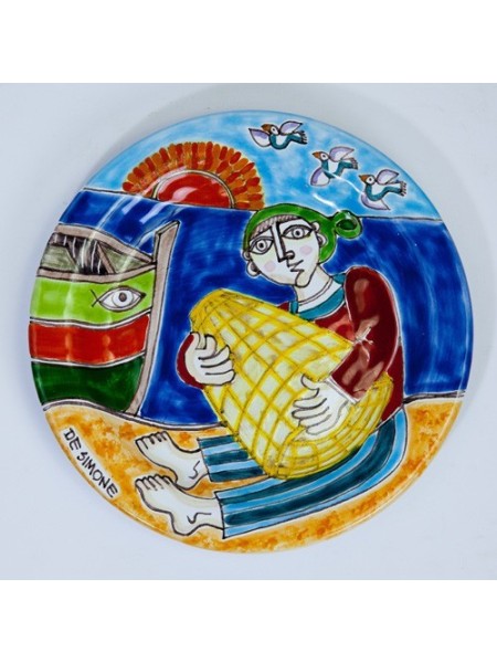 Circular plate DS 18 cm Fisherman with Basket PT18DS-29