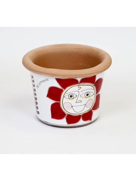 Vaso Portapianta sole ceramiche de simone Folk VSPT819FK