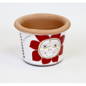 Round Cachepot Folk sun de simone pottery VSPT819FK