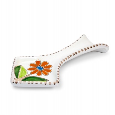 Poggiamestolo artigianale ceramiche siciliane de simone Folk Margherita PMS5FK