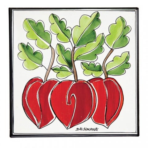 Sicilian ceramic handmade Wall tile Folk Beets PI297FK-13V