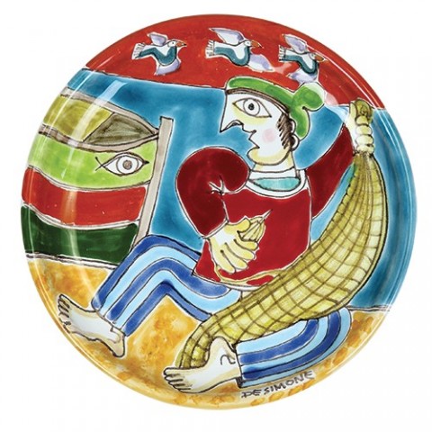 Circular plate DS 15 cm Fisherman with Basket PT15DS-11