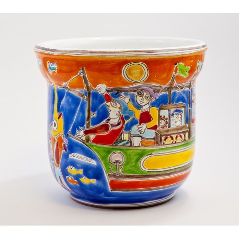 Sicilian handmade Flower Vase DS Fishermen VSP193DS