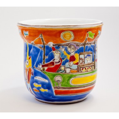 Sicilian handmade Flower Vase DS Fishermen VSP193DS