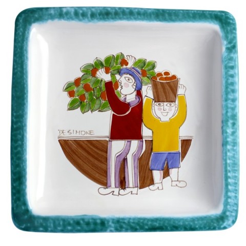 Square plate Folk PQFK-9 Orange Harvest