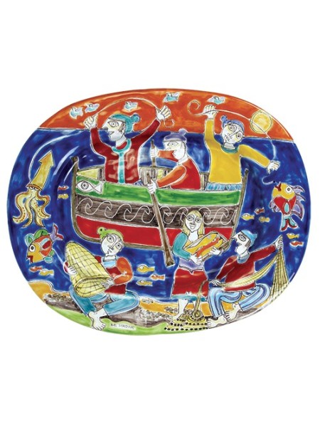 Piatto ovale inglese DS 44x34 cm Pescatori OV44INGDS-2
