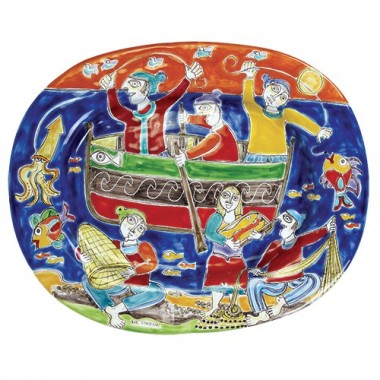 Piatto ovale inglese DS 44x34 cm Pescatori OV44INGDS-2