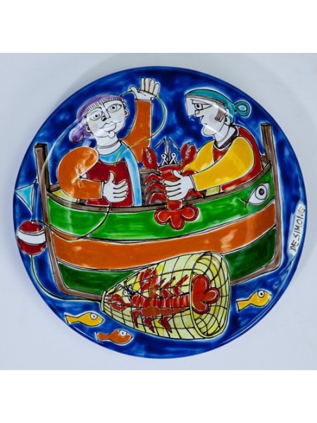 Piatto Tondo DS 25 cm PT25DS-18 Pescatori di aragoste