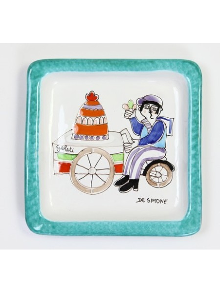 Square plate Folk Ice Cream Vendor PQFK-10