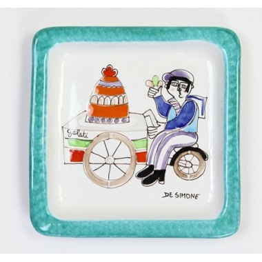 Square plate Folk Ice Cream Vendor PQFK-10