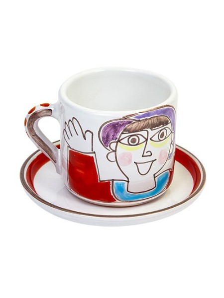 Tazza con piattino ceramiche de simone TZ69FK