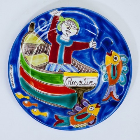 Circular Plate DS 18 cm PT18DS-34 Fisherman
