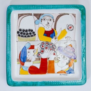Piatto quadrato Folk Ricci di Mare PQ37FK