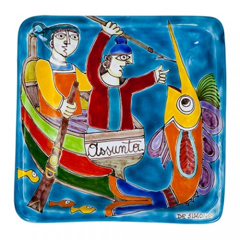 Piatto Quadrato 24x24 DS 33 Pescatori